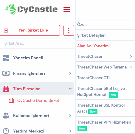 Alan Adı Ekleme Ekranı