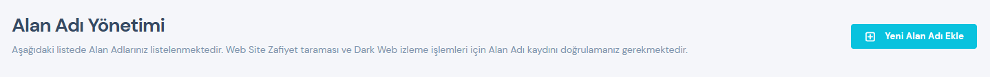 Alan Adı Ekleme Ekranı